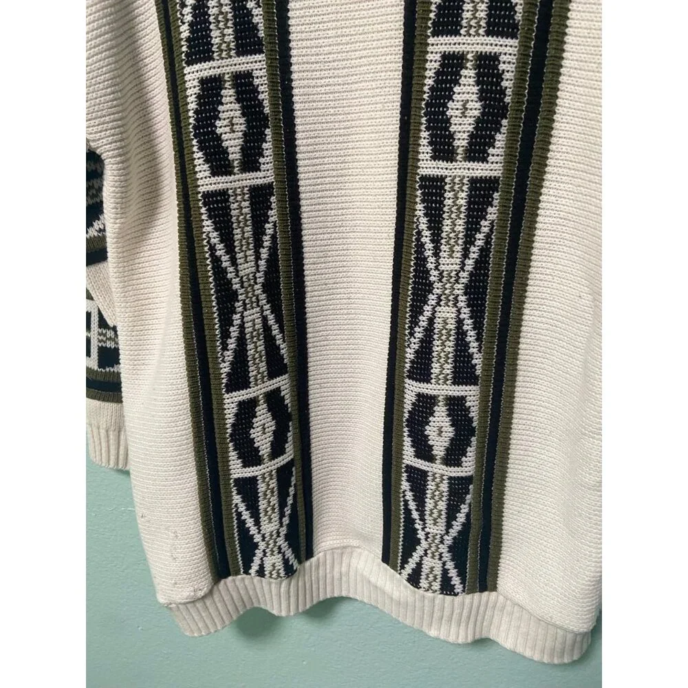 Vintage Clifton Place Unisex Cream and Black‎ Patterned Sweater